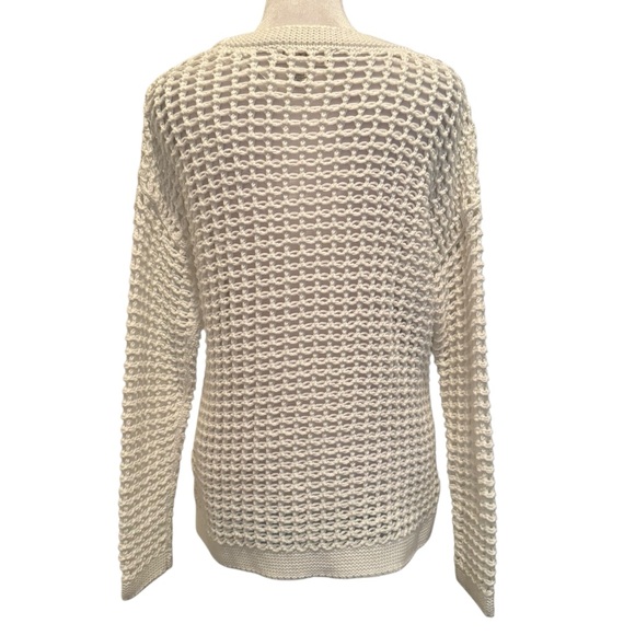 Kenar Sweater Size M Cream 3/4 Sleeve Chunky Stretch Cotton - Picture 2 of 8